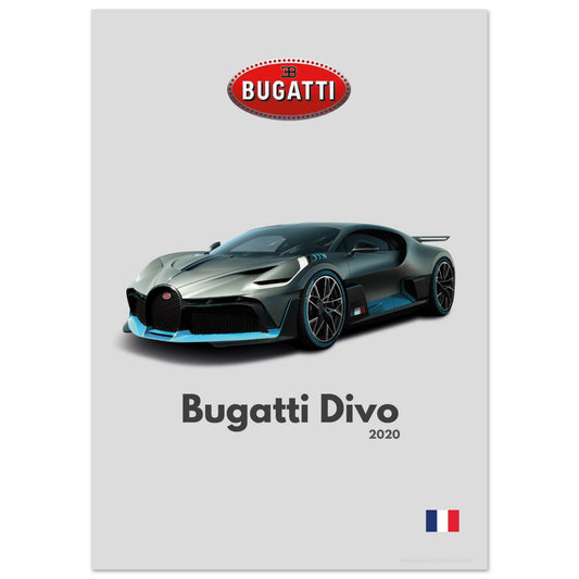 Bugatti Divo Poster - Minimalist Collection