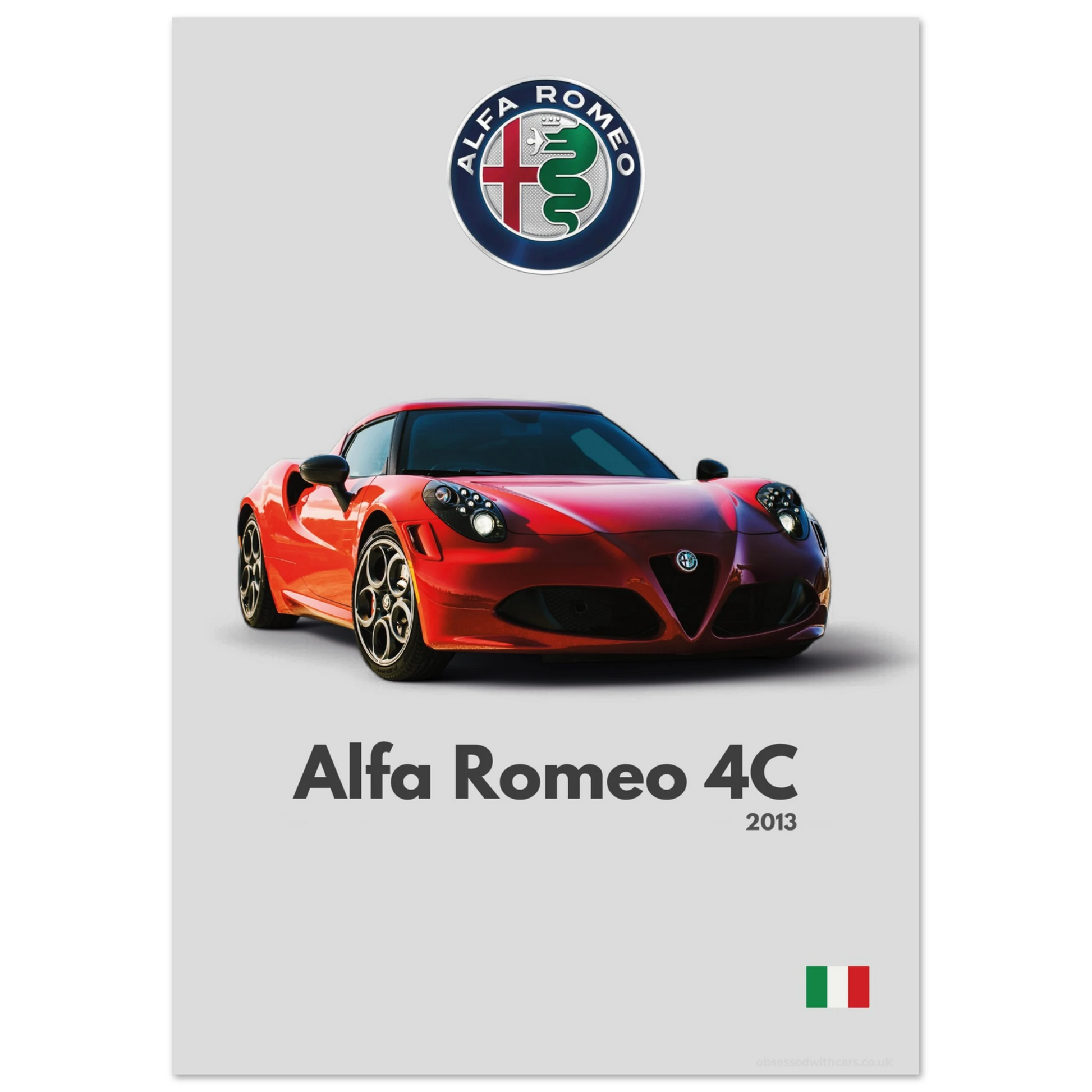 Alfa Romeo 4C Poster - Minimalist Collection