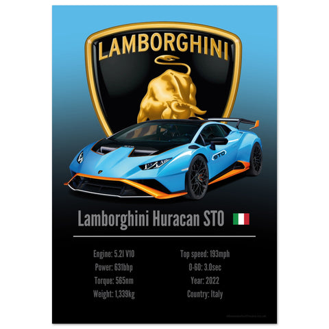 082 Lamborghini Huracan STO Poster - Accent Collection