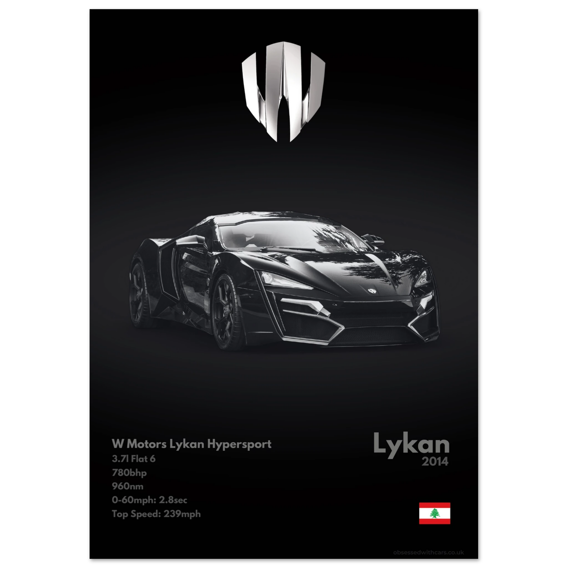 Lykan Hypersport Poster - Monochrome Collection