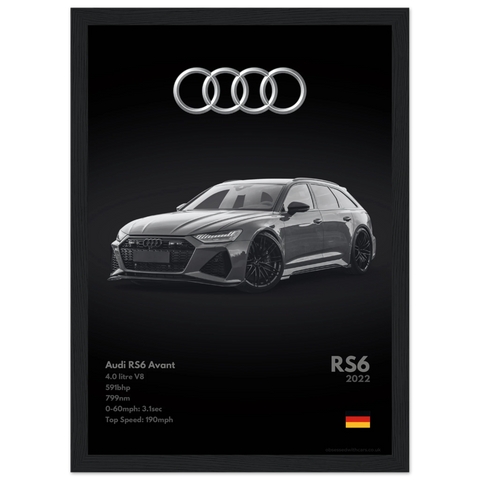 051 Audi RS6 Poster - Monochrome Collection