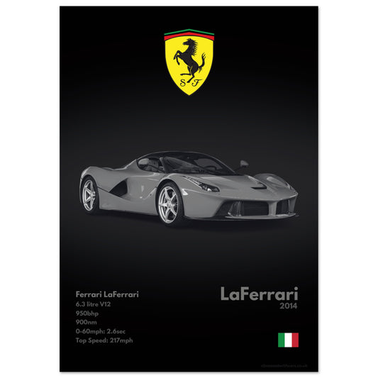 Ferrari LaFerrari Poster - Monochrome Collection