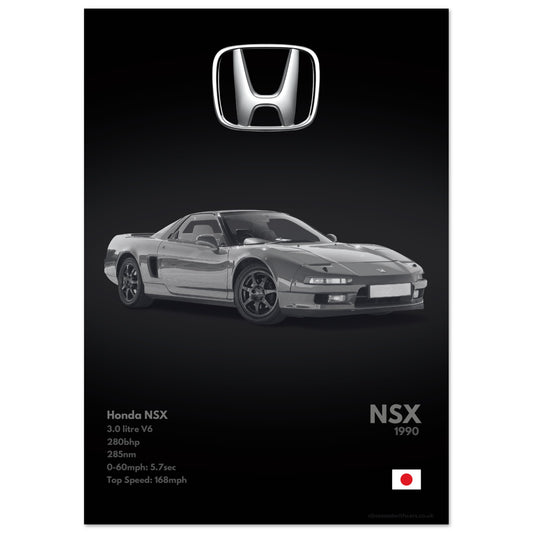 Honda NSX Poster - Monochrome Collection