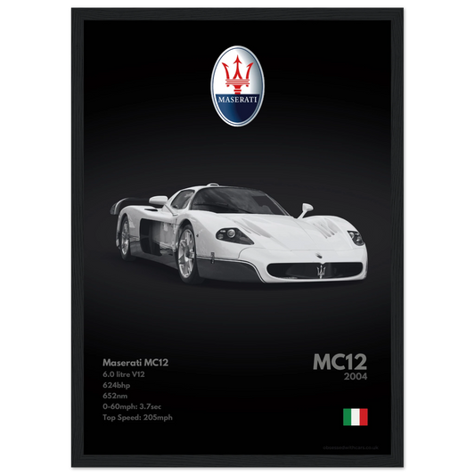Maserati MC12 Poster - Monochrome Collection