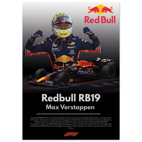 730 Redbull RB19 Max Verstappen Poster
