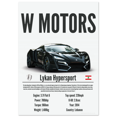 031 Lykan Hypersport Poster - Precision Collection
