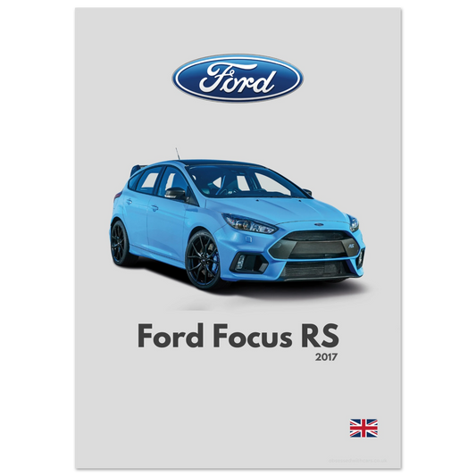 Ford Focus RS Poster - Minimalist Collection