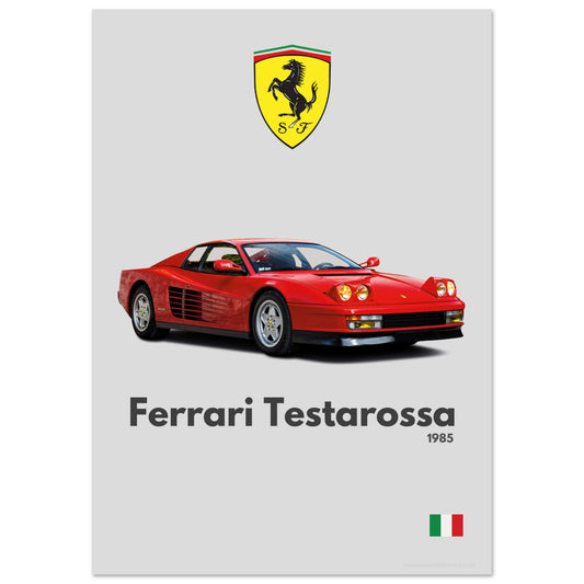 Ferrari Testarossa Poster - Minimalist Collection