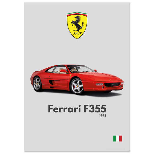 Ferrari F355 Berlinetta Poster - Minimalist Collection