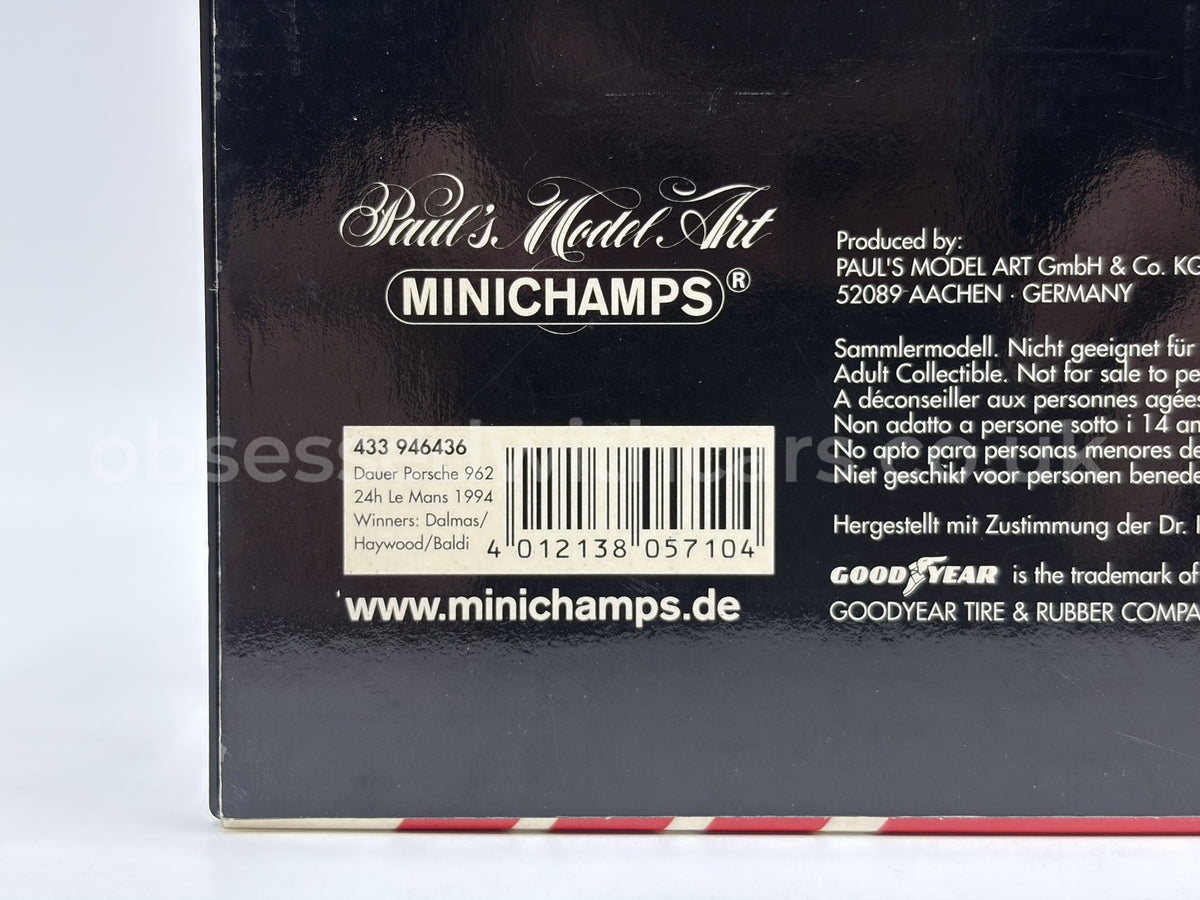 1/43 1994 Dauer Porsche 962 - Baldi / Dalmas / Haywood - Minichamps | Model Le Mans Car