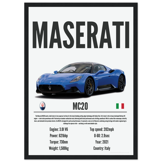 Maserati MC20 Poster - Precision Collection