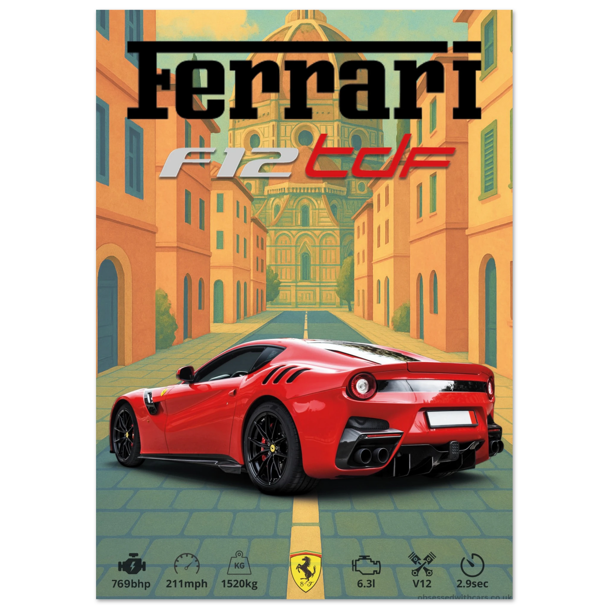 Ferrari F12 TDF Poster - Abstract Collection
