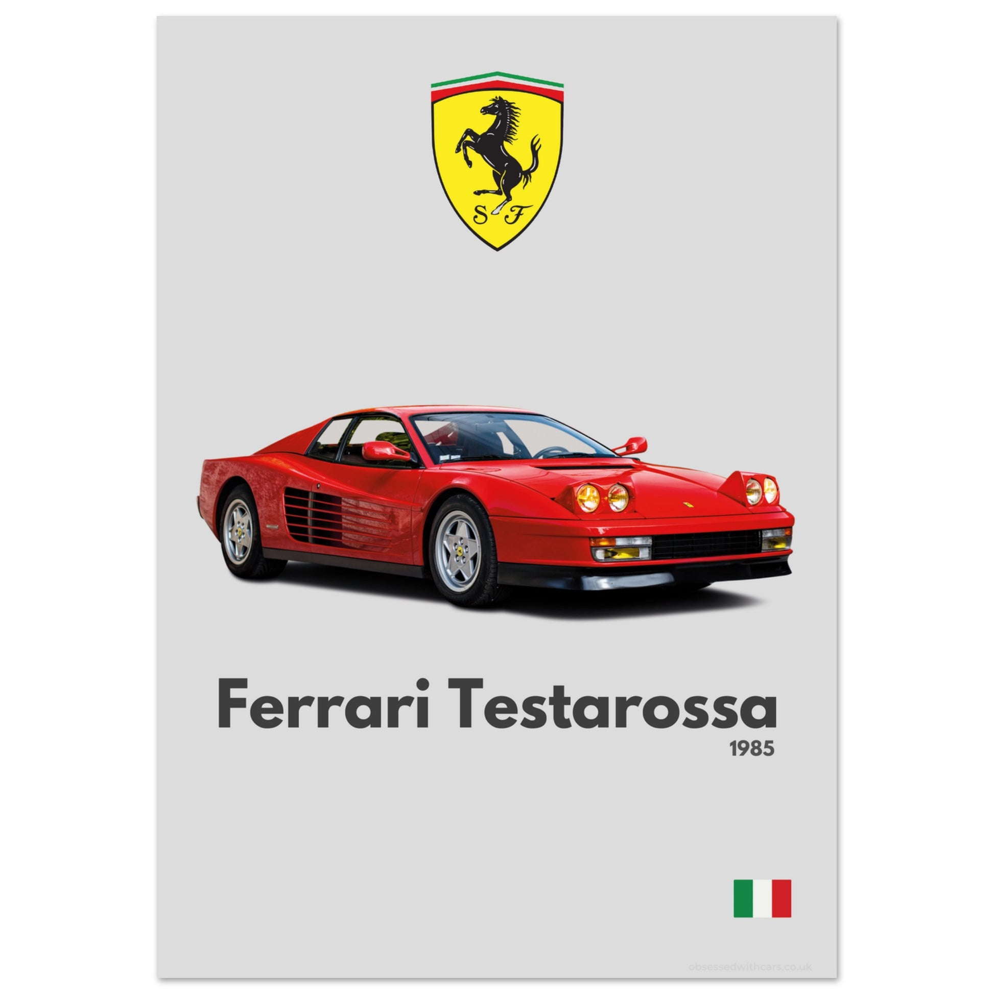 Ferrari Testarossa Poster - Minimalist Collection