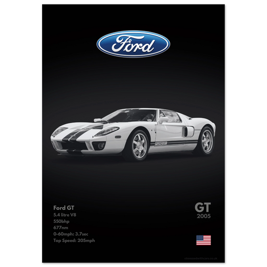 Ford GT Poster - Monochrome Collection