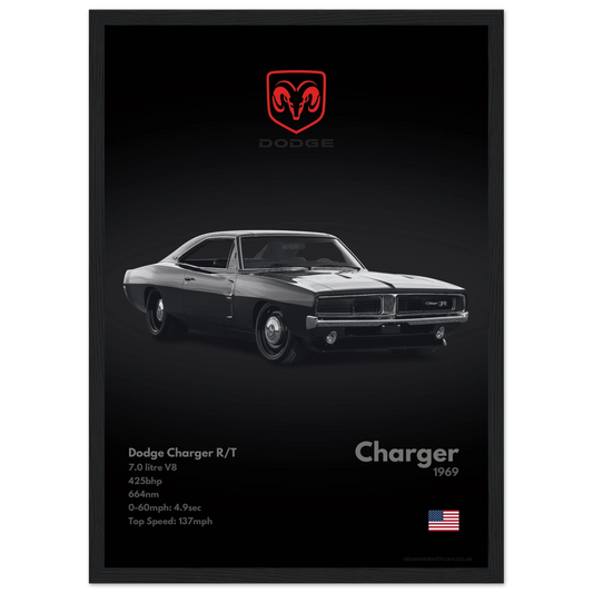 Dodge Charger Poster - Monochrome Collection