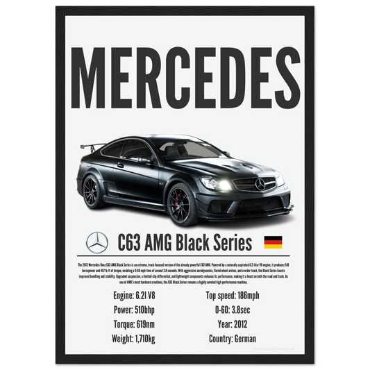 Mercedes C63 AMG Poster - Precision Collection