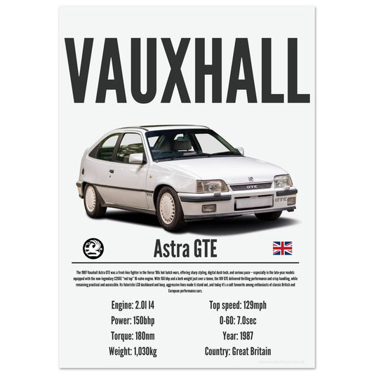 Vauxhall Astra GTE Poster - Precision Collection