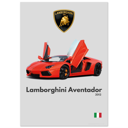 Lamborghini Aventador Poster - Minimalist Collection