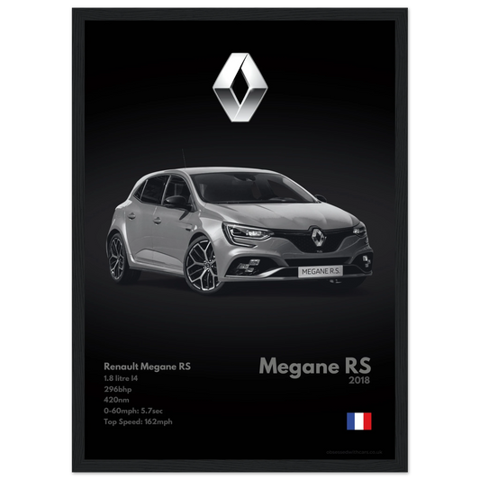 Renault Megane RS Poster - Monochrome Collection