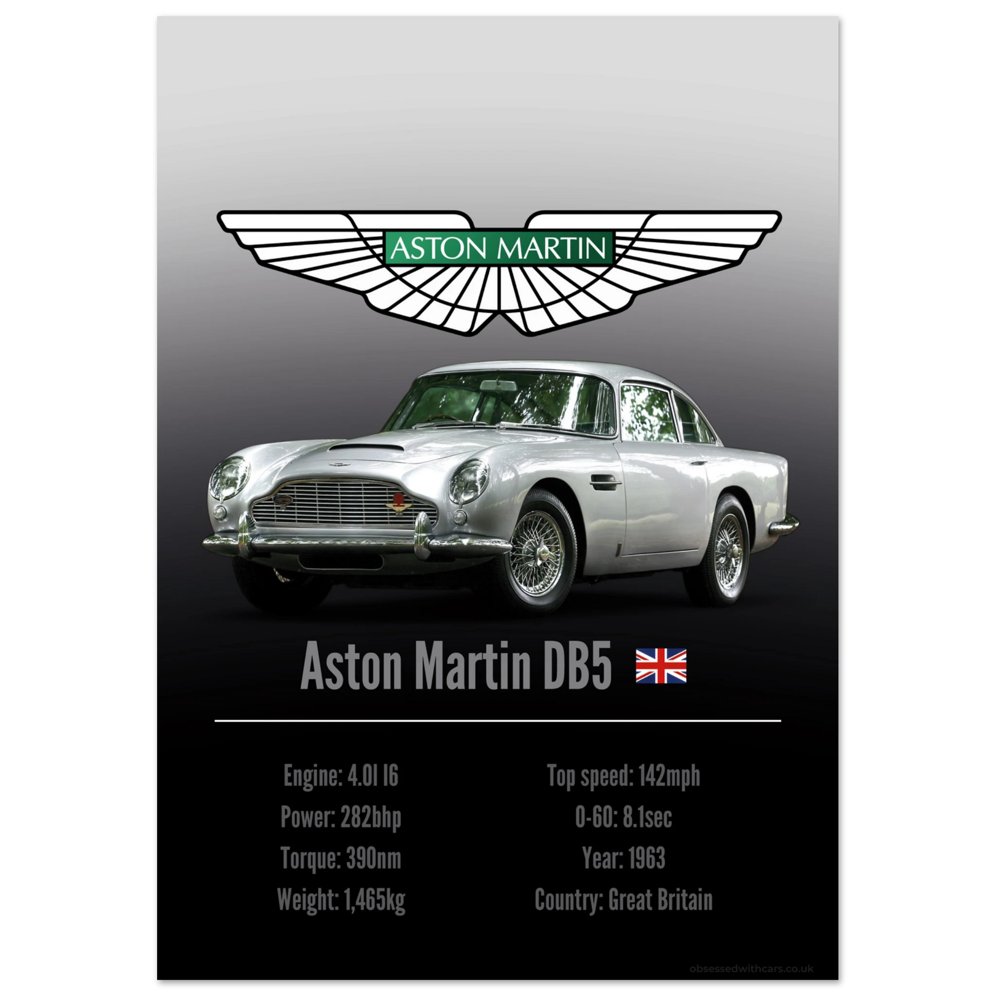 Aston Martin DB5 Poster - Accent Collection