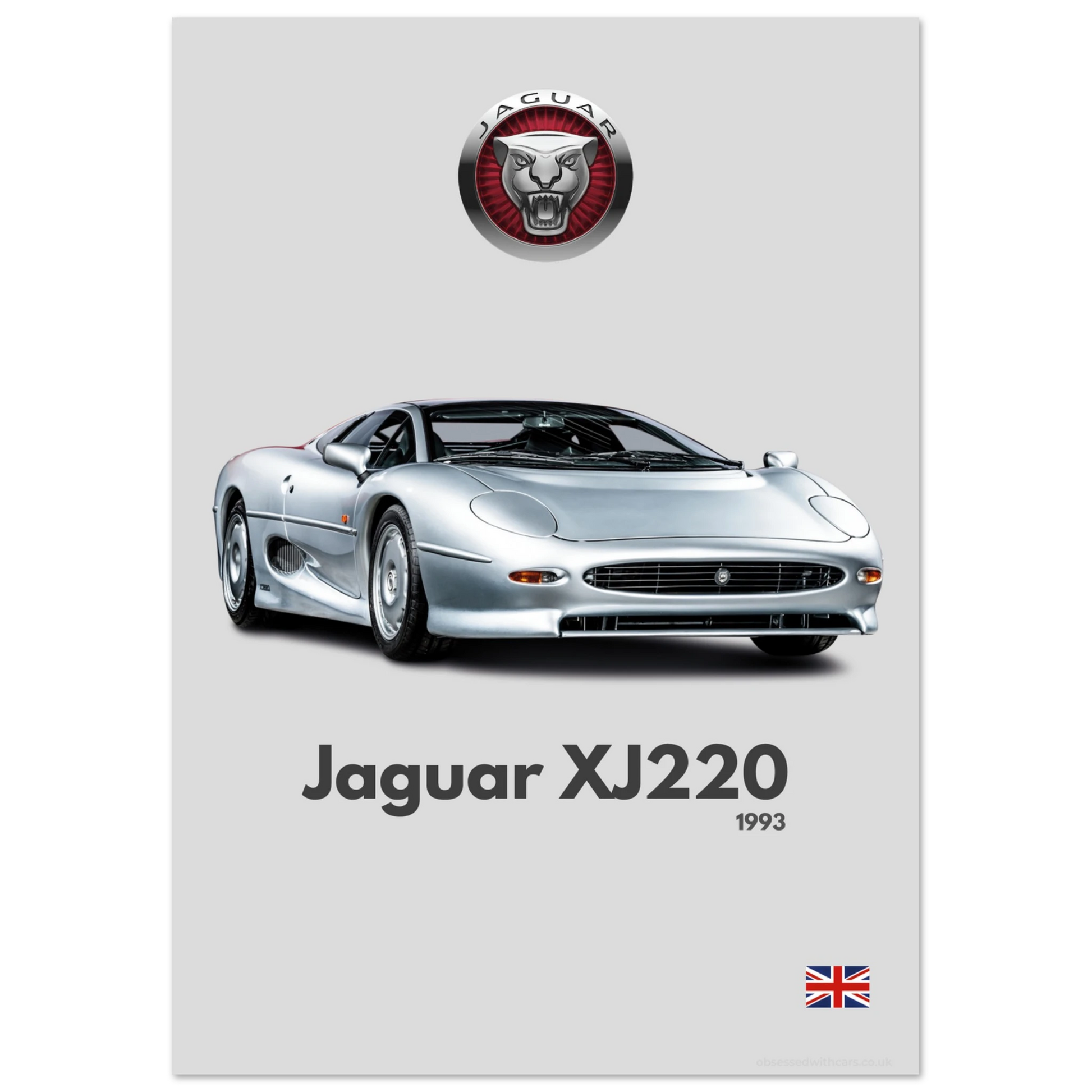 Jaguar XJ220 Poster - Minimalist Collection
