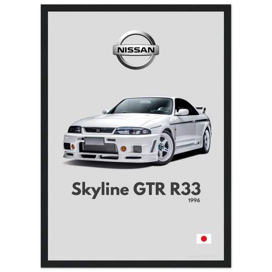 Nissan Skyline GTR R33 Poster - Minimalist Collection