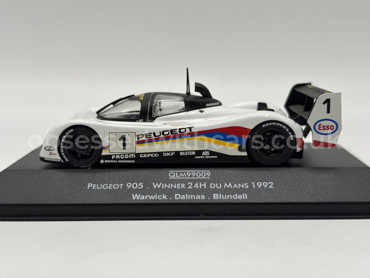 1/43 1992 Peugeot 905 - Warwick / Dalmas / Blundell - Quartzo | Model Le Mans Car
