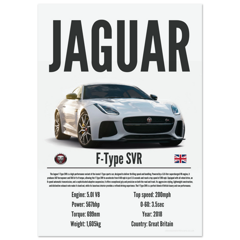 181 Jaguar F-Type SVR Poster - Precision Collection