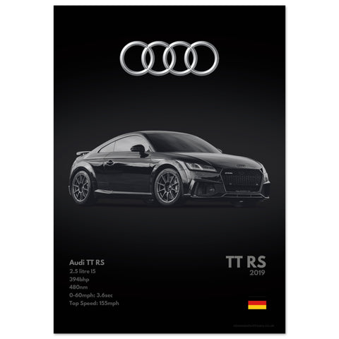 126 Audi TT RS Poster - Monochrome Collection