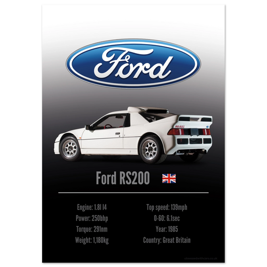 Ford RS200 Poster - Accent Collection