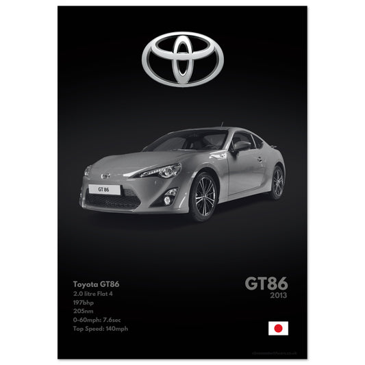 Toyota GT86 Poster - Monochrome Collection
