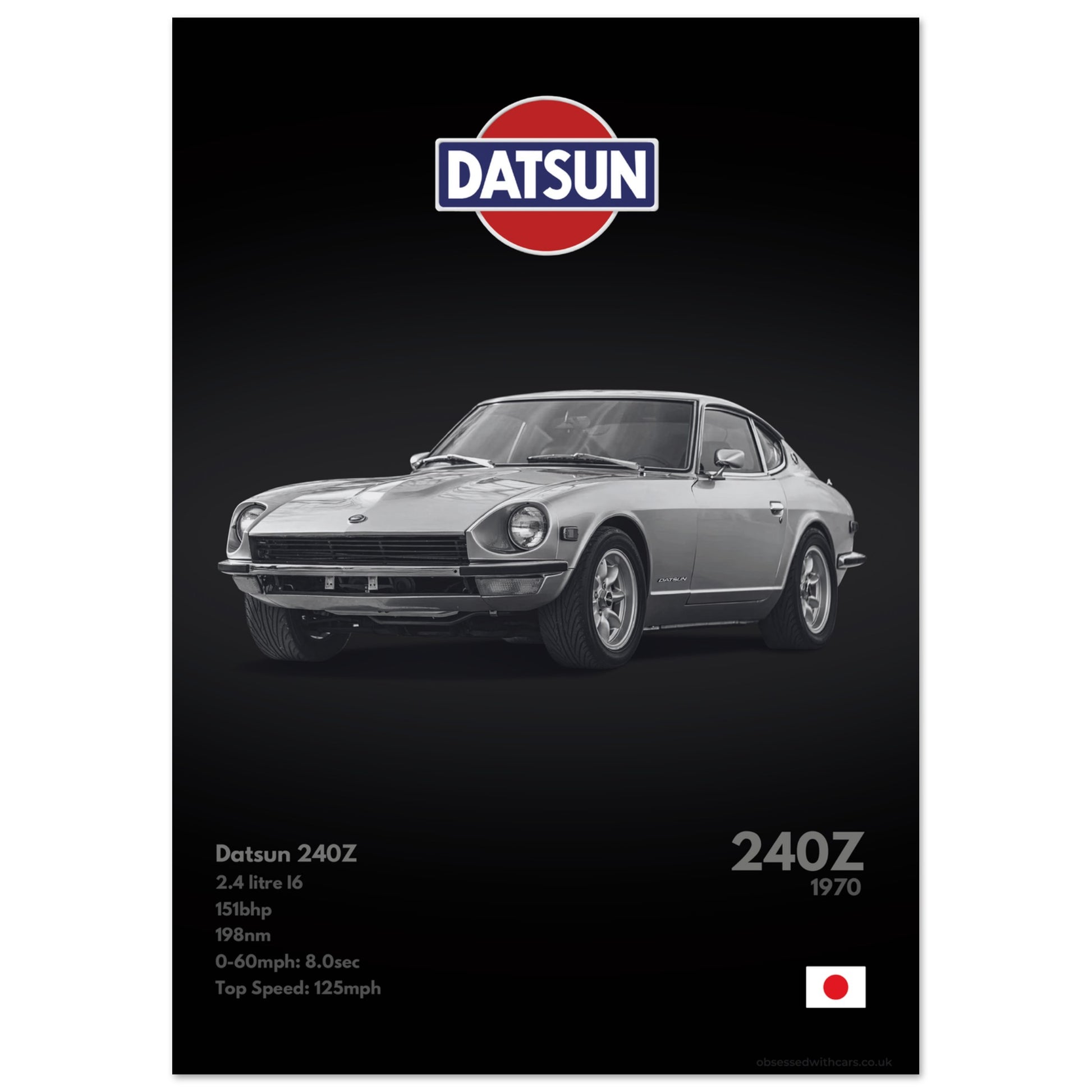 Datsun 240Z Poster - Monochrome Collection