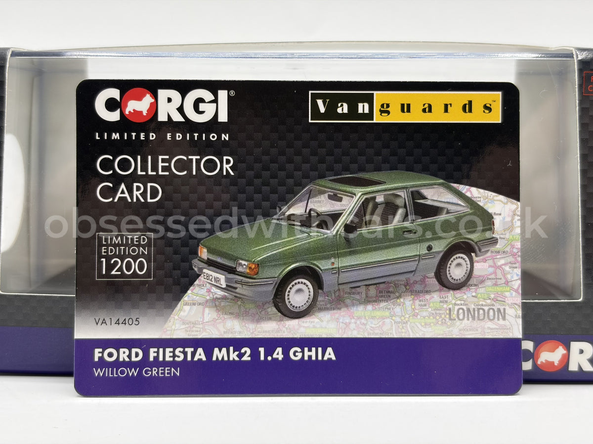 1/43 1987 Ford Fiesta Mk2 1.4 Ghia - Willow Green - Corgi Vanguards | Model Car