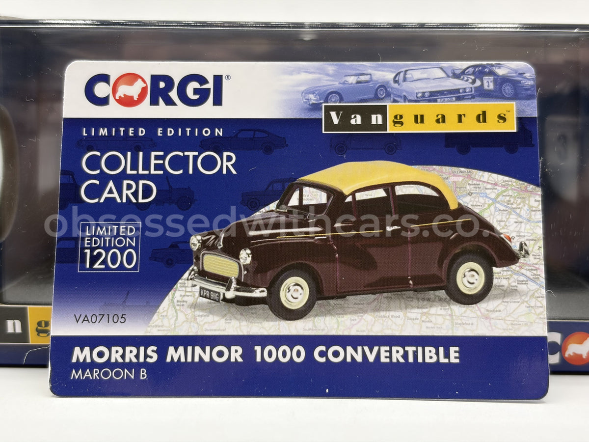 1/43 1969 Morris Minor 1000 Convertible - Maroon B - Corgi Vanguards | Model Car