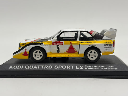 1/43 1985 Audi Quattro Sport E2 - Rallye Sanremo - Rohrl / Geistdorfer | Model Rally Car
