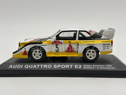1/43 1985 Audi Quattro Sport E2 - Rallye Sanremo - Rohrl / Geistdorfer | Model Rally Car