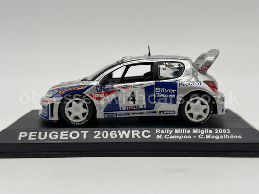 1/43 2003 Peugeot 206 WRC - Rally Mille Miglia - Campos / Magalhaes | Model Rally Car