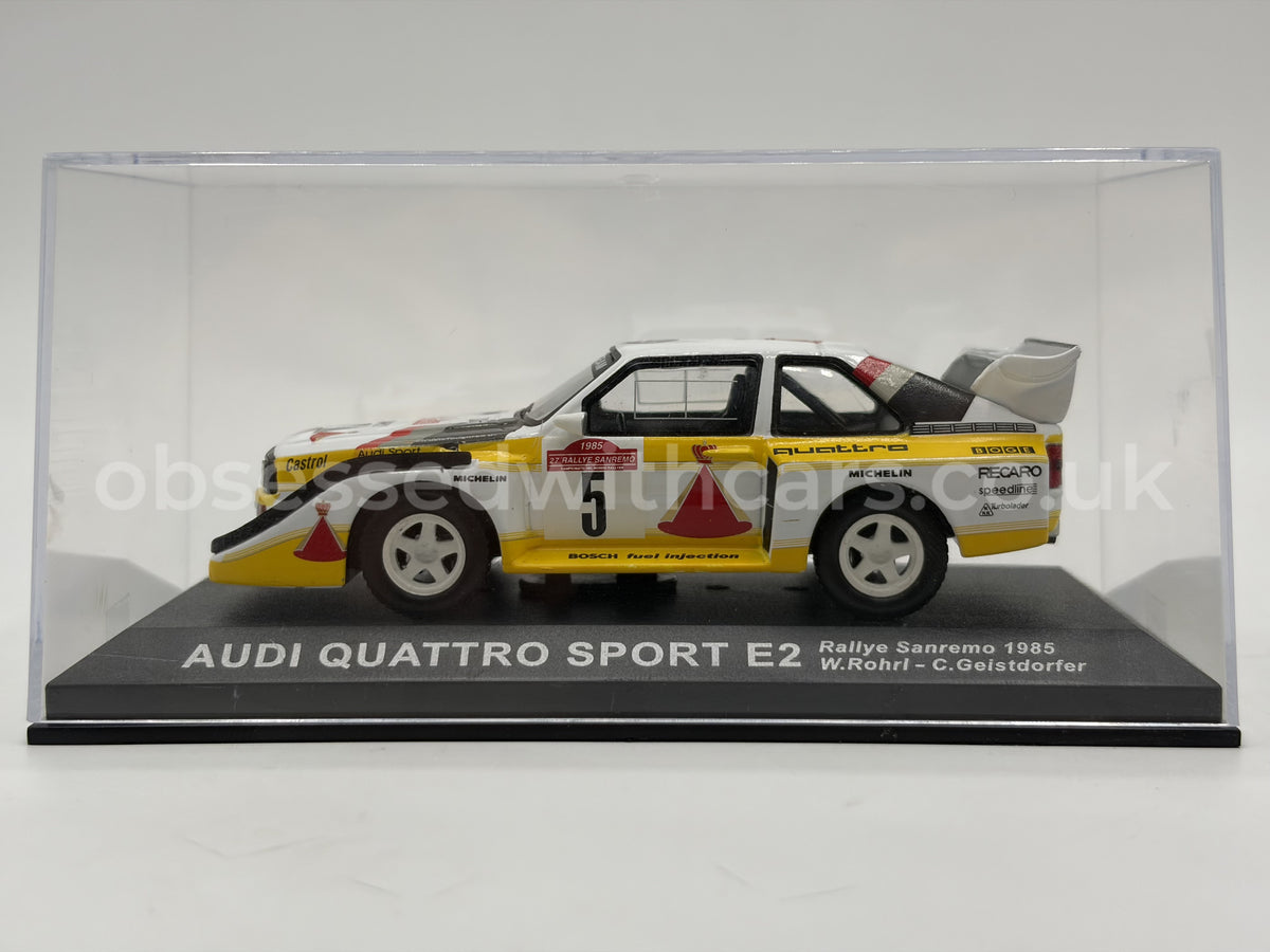 1/43 1985 Audi Quattro Sport E2 - Rallye Sanremo - Rohrl / Geistdorfer | Model Rally Car