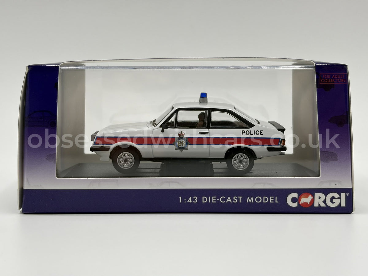 1/43 1981 Ford Escort Mk2 RS2000 - Merseyside Police - Corgi Vanguards | Model Police Car