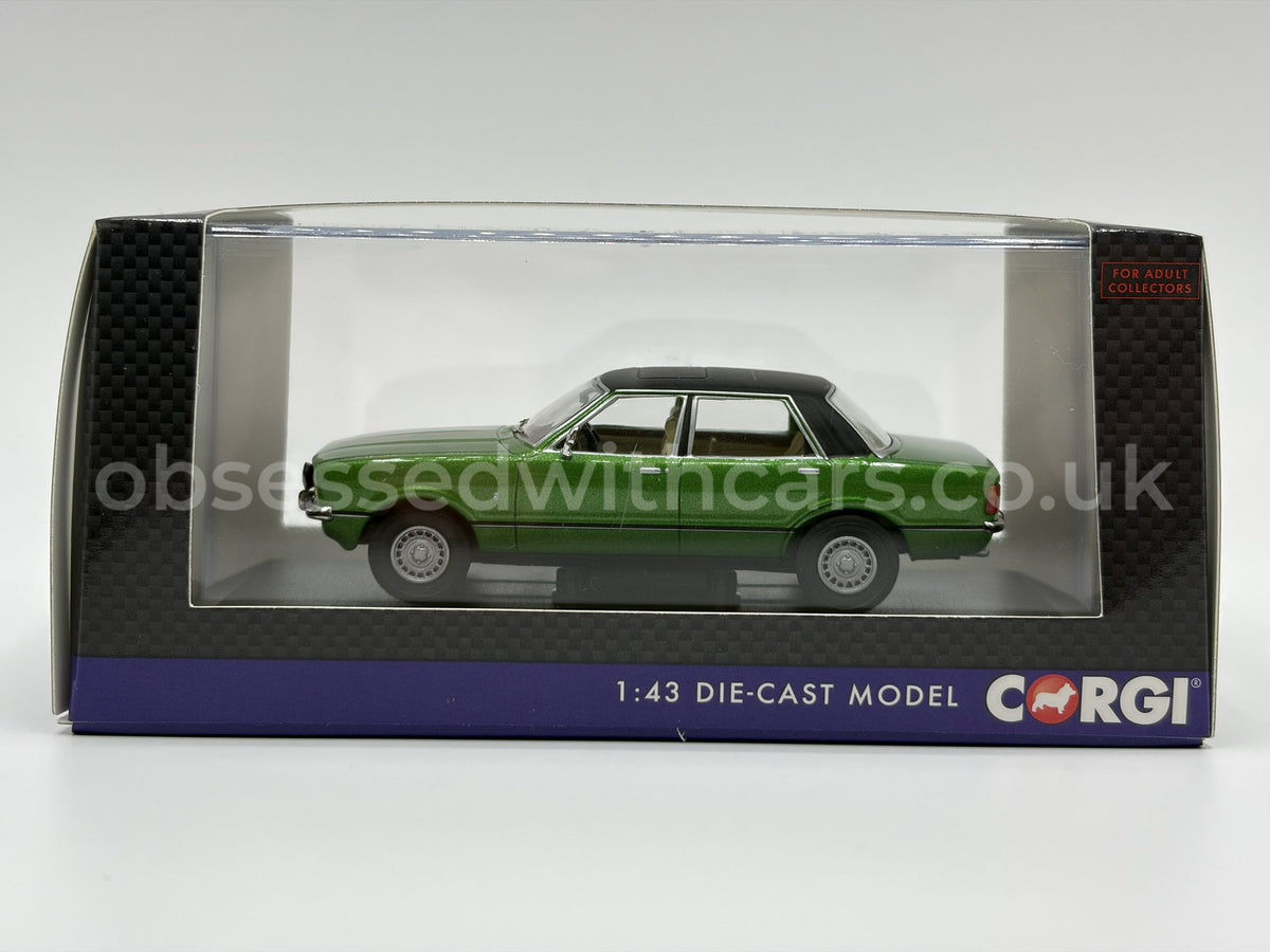 1/43 1977 Ford Cortina 2.3 Ghia Mk4 - Regency Green | Corgi Vanguards | Model Car