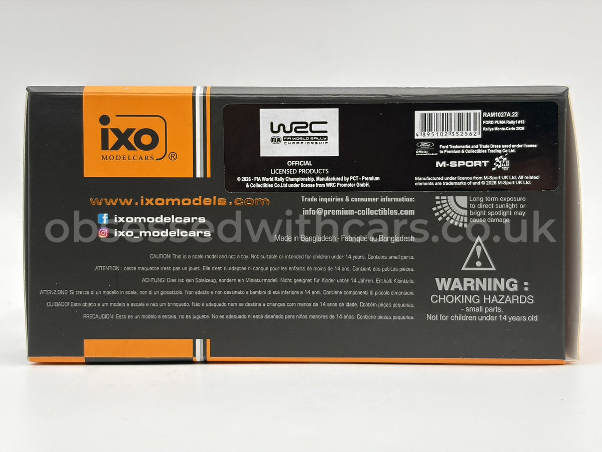 1/43 2026 Ford Puma Rally1 - Rallye Monte Carlo - Munster / Louka | Model Rally Car