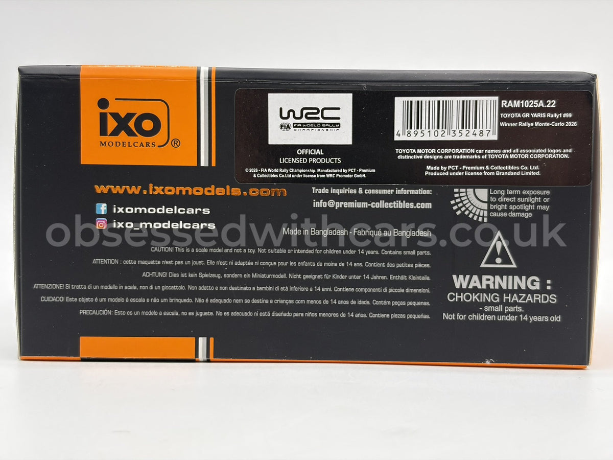 1/43 2026 Toyota GR Yaris Rally1 - Rallye Monte Carlo - Solberg / Edmondson | Model Rally Car