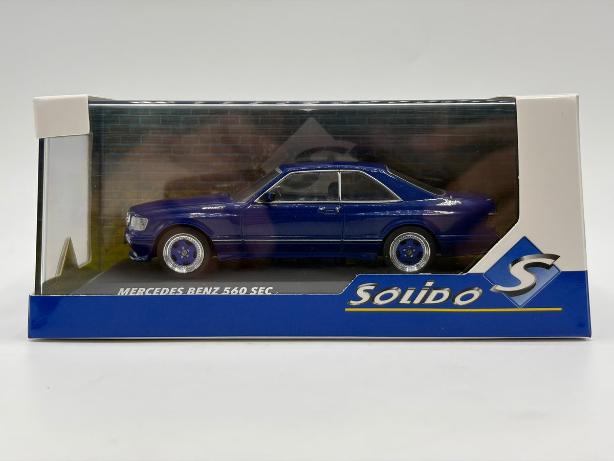 1/43 1990 Mercedes 560 SEC AMG Widebody - Linarite Blue Pearl - Solido | Model Car