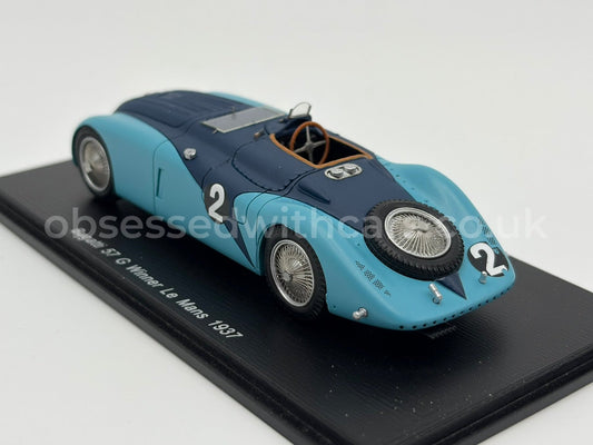 1/43 1937 Bugatti 57G "Tank" - Wimille / Benoist - Spark | Model Le Mans Car