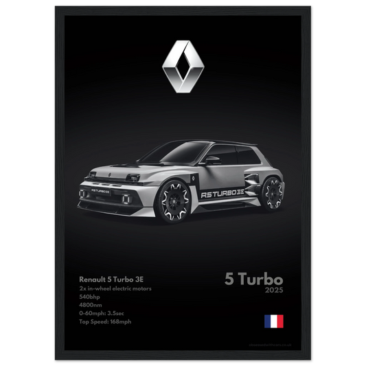 Renault 5 Turbo 3E Poster - Monochrome Collection