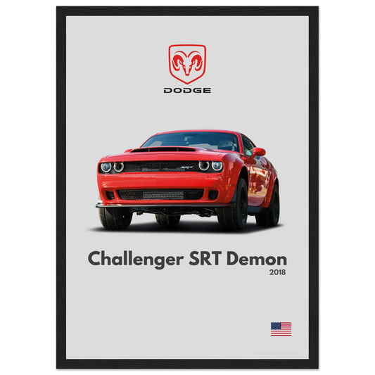 Dodge Challenger SRT Demon Poster - Minimalist Collection