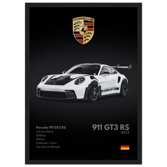 Porsche 911 GT3 RS Poster - Monochrome Collection