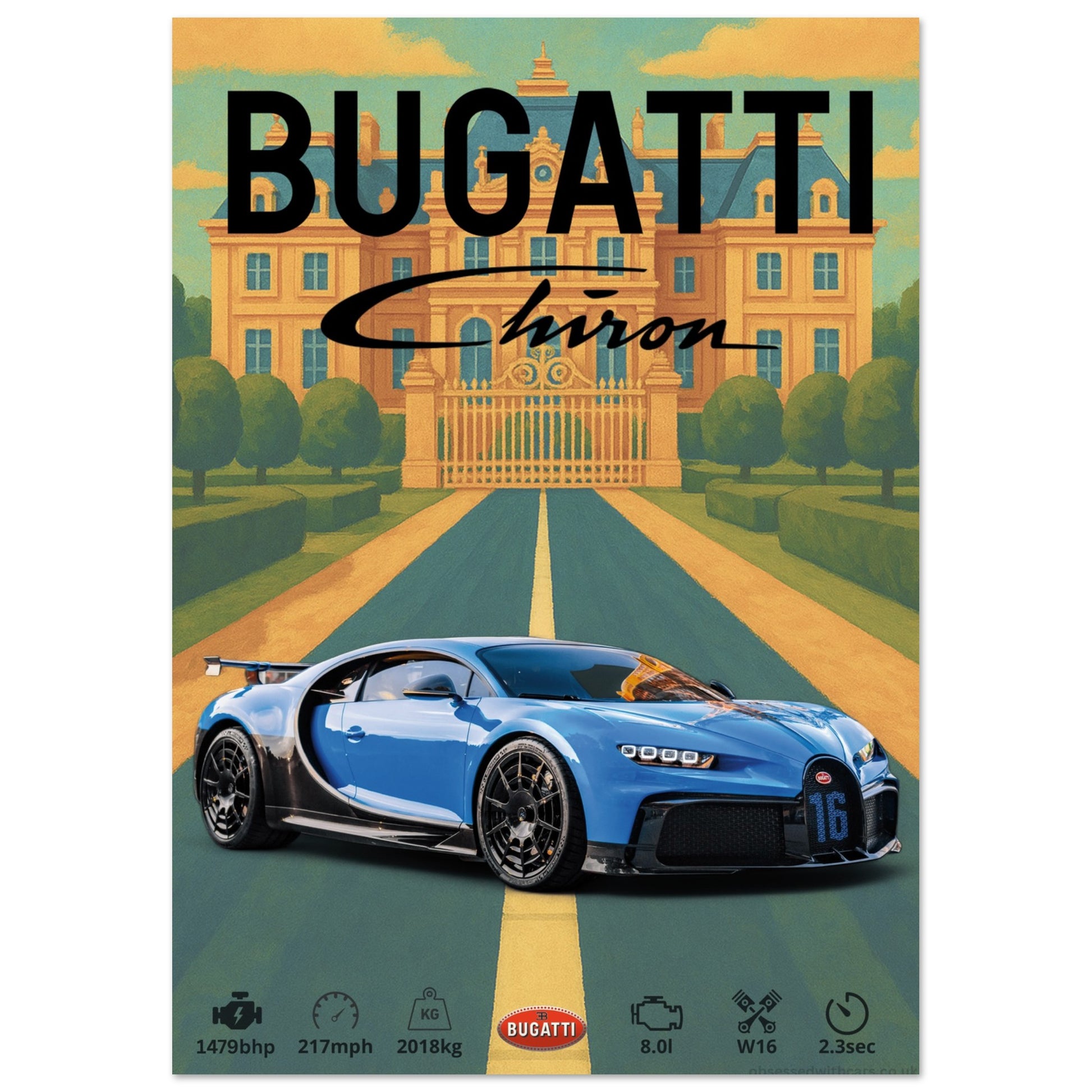 Bugatti Chiron Pur Sport Poster - Abstract Collection