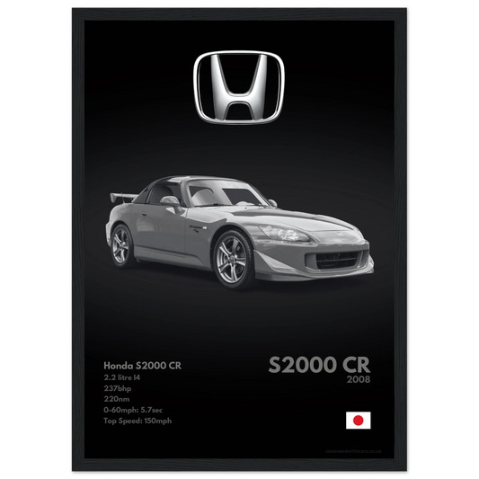 Honda S2000 CR Poster - Monochrome Collection
