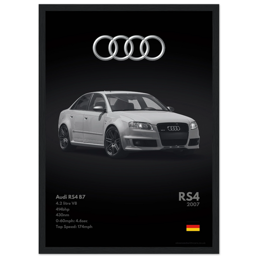 Audi RS4 B7 Poster - Monochrome Collection